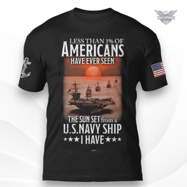 Navy ship sunset shirt