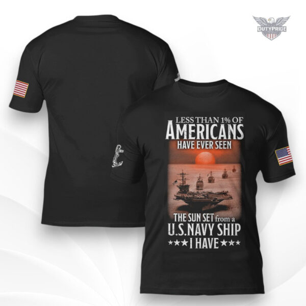 Navy ship sunset shirt