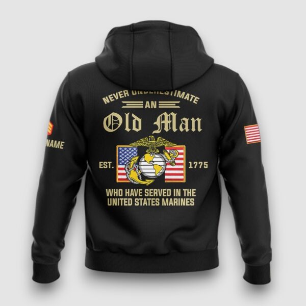 US Marines Corps Veteran Hoodie - Never Underestimate An Old Man Who Served The Marines Corps