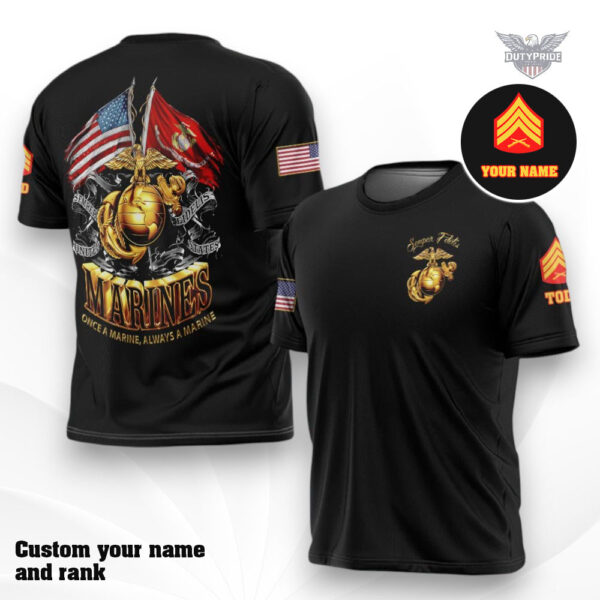 once a marine always a marine t shirt