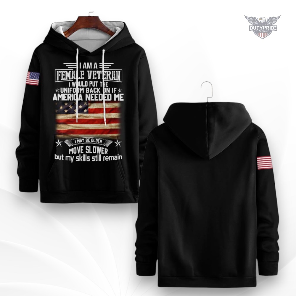 i am a female veteran hoodie
