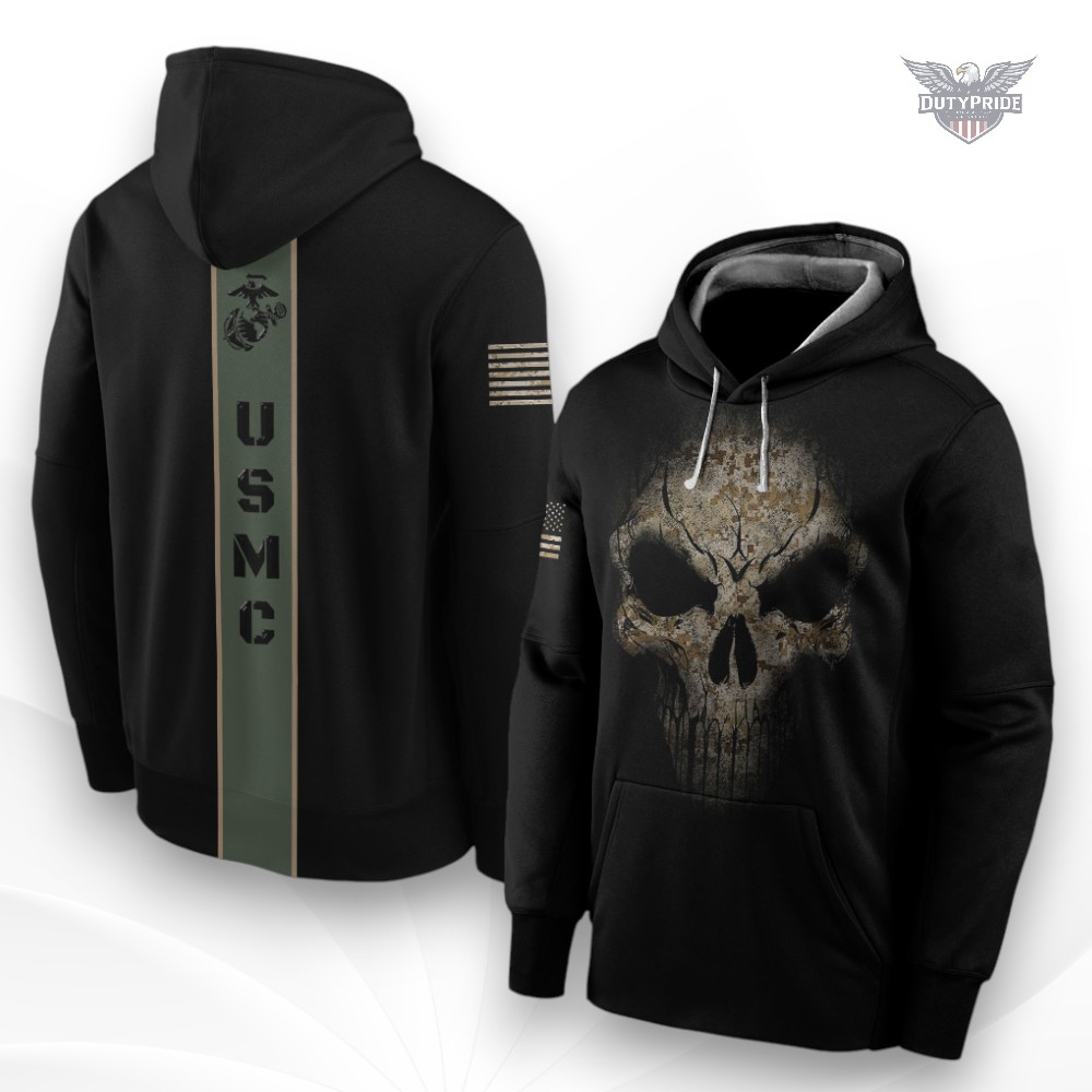 usmc skull hoodie