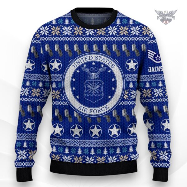 personalized USAF holiday sweatshirt