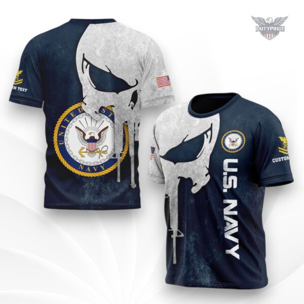 punisher skull us navy t shirt