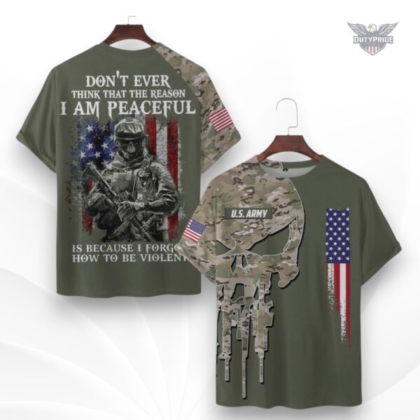 punisher skull army t shirt