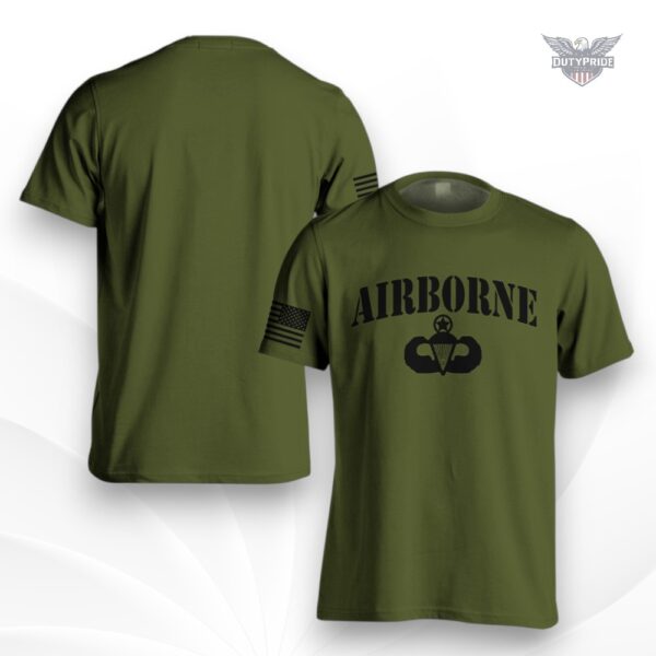 U.S. Army Airborne Master Parachutist T-Shirt - OD Green Paratrooper Tee