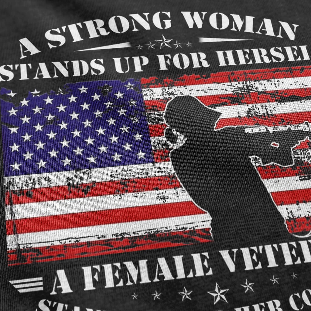 strong woman stands up for herself details