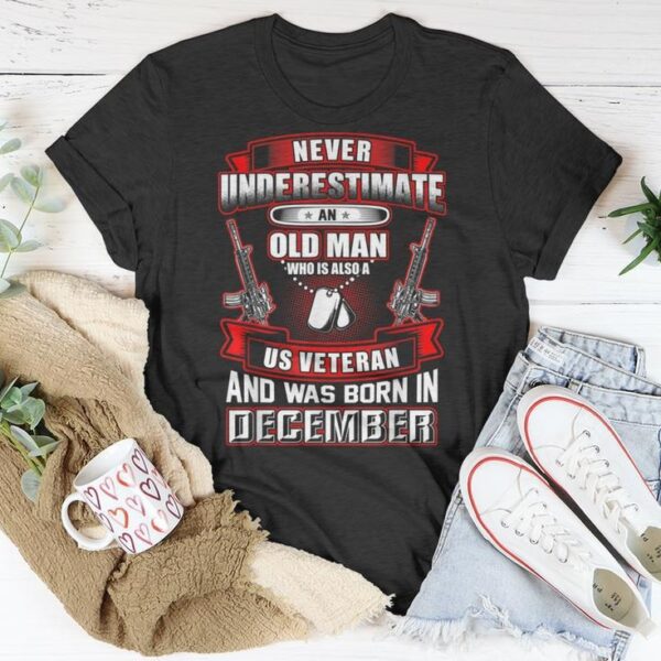 december birthday veteran tee shirt