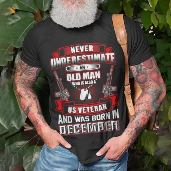 december birthday veteran tee shirt
