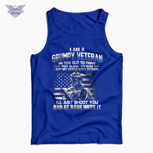 i am a grumpy veteran tank top
