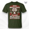 september birthday veteran tee shirt