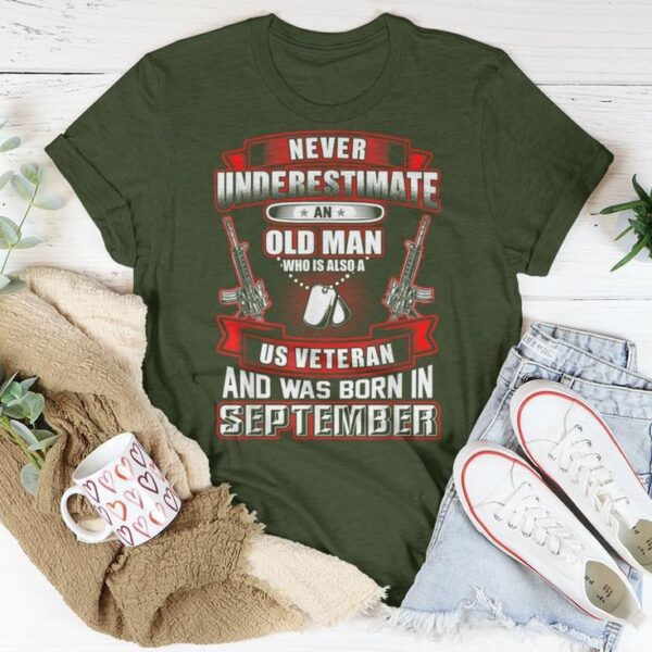 september birthday veteran tee shirt