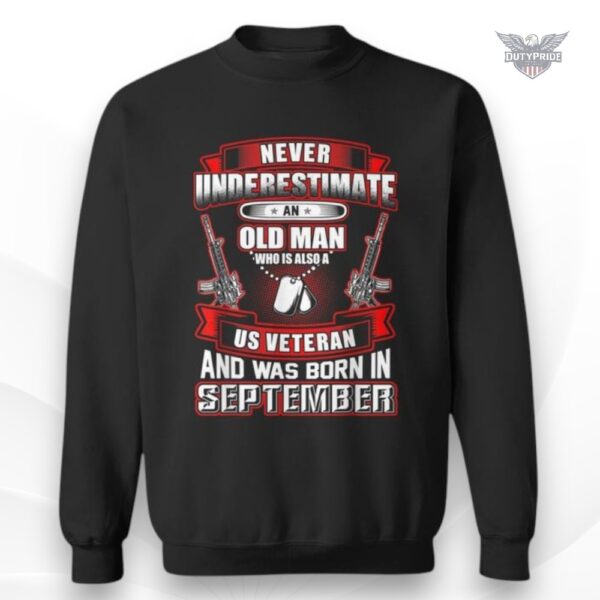 september birthday veteran sweatshirt