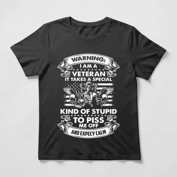 warning i am a veteran shirt