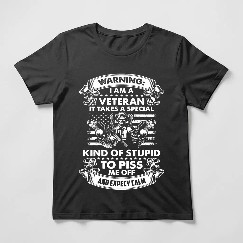 warning i am a veteran shirt