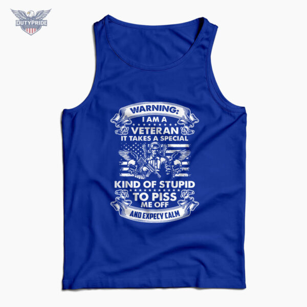 warning i am a veteran tank top