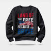 land of the free because of the brave sweatshirt