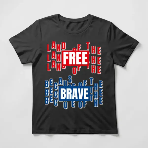 Home of the Free Because of the Brave Patriotic tee shirt