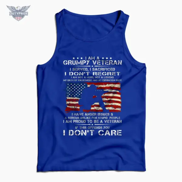 i am a grumpy veteran tank top