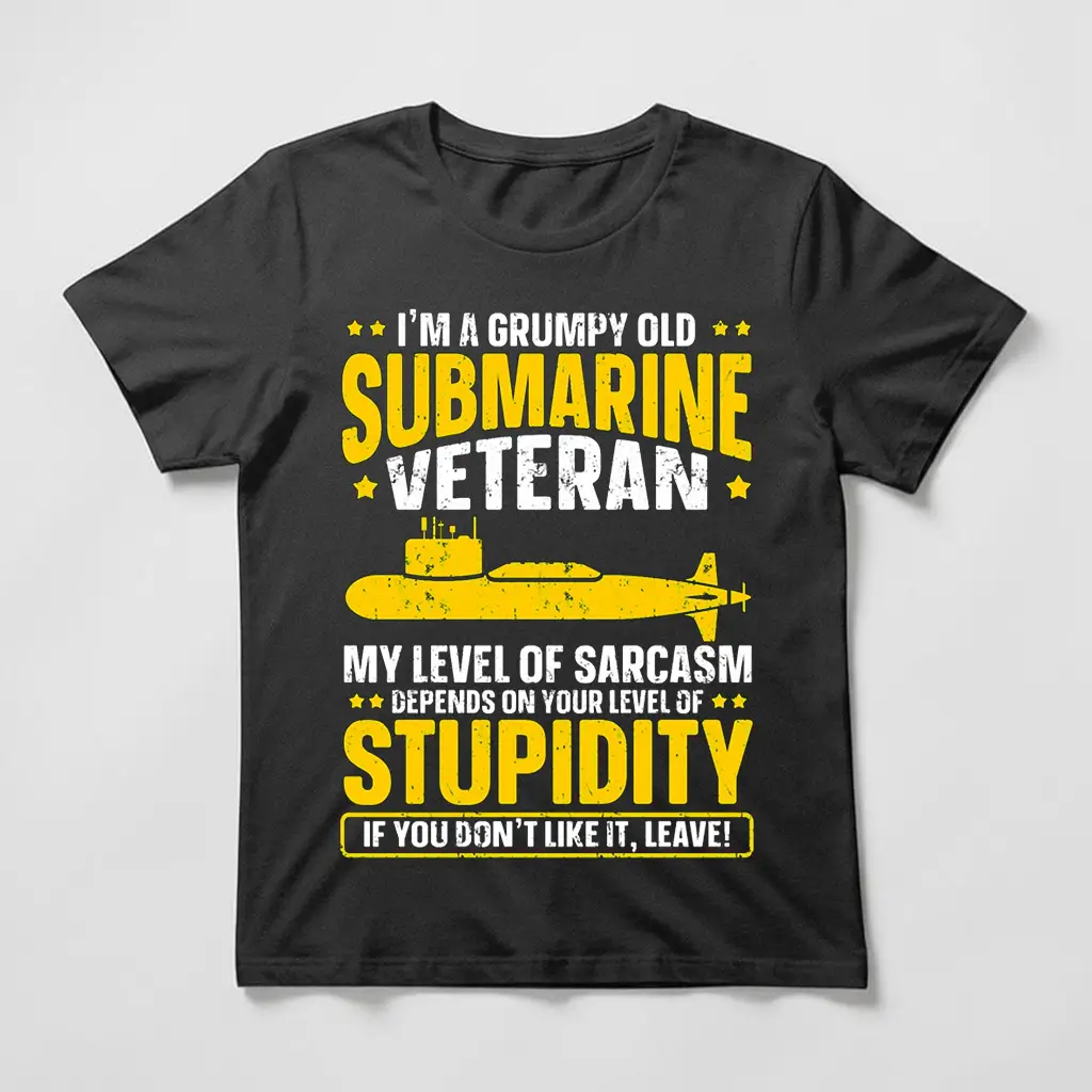 grumpy old submarine veteran t shirt